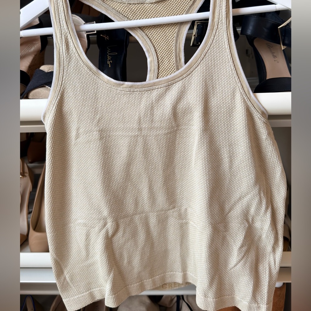 Lululemon Cream Textured Racerback Tank Top